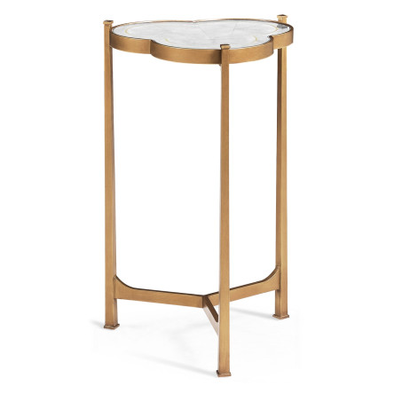 Églomisé & Gilded Iron Trefoil Lamp Table