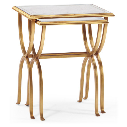 Églomisé & Gilded Iron Nest of Tables