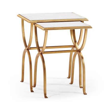 Églomisé & Gilded Iron Nest of Tables