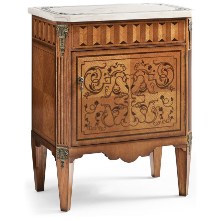 Small Satinwood & Cream Scagliola Italian Commode