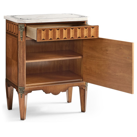 Small Satinwood & Cream Scagliola Italian Commode