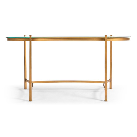 Gilded Kidney Desk with Glass Top