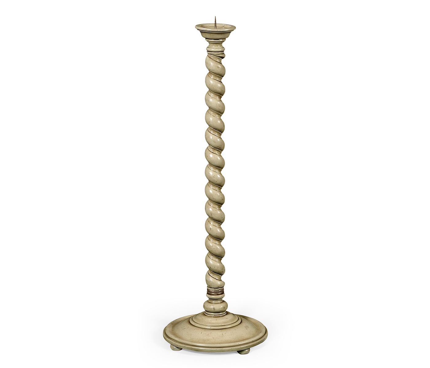 Tall Twisted Column Floor Standing Candlesticks (Grey)