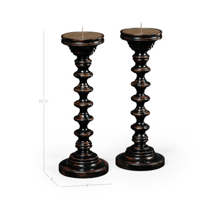 Pair of Turned Ebonised Candlesticks