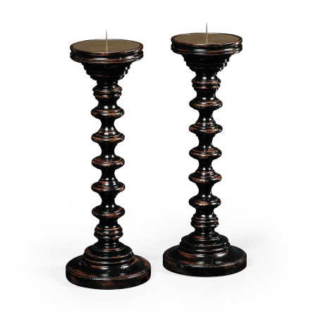 Pair of Turned Ebonised Candlesticks