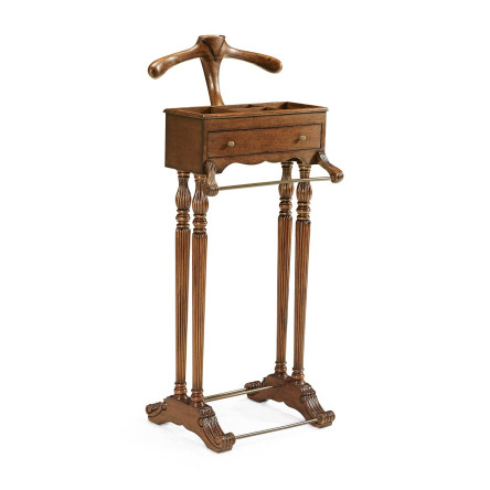 Regency Style Walnut Valet Stand with Stud Box