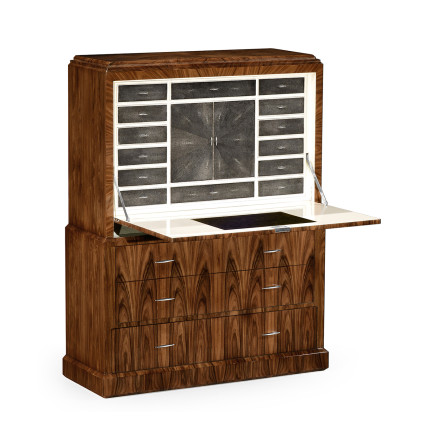 Art Deco style secretaire with stainless steel (High lustre)