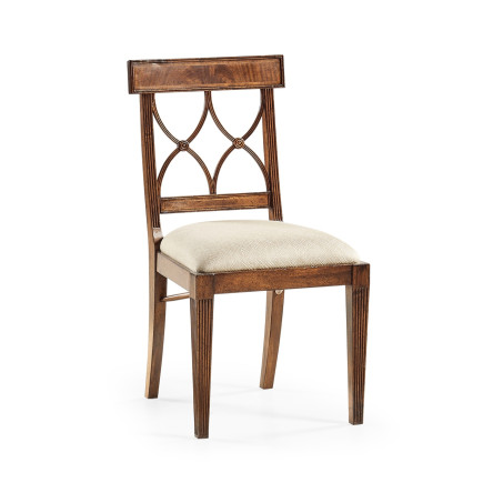 Regency Crotch Walnut Curved Back Side Chair