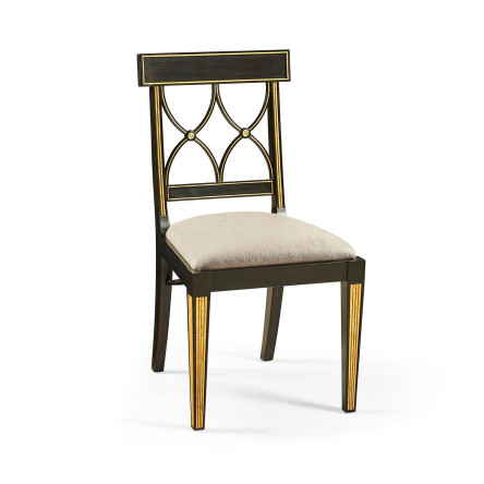 Regency Black Painted Curved Back Side Chair