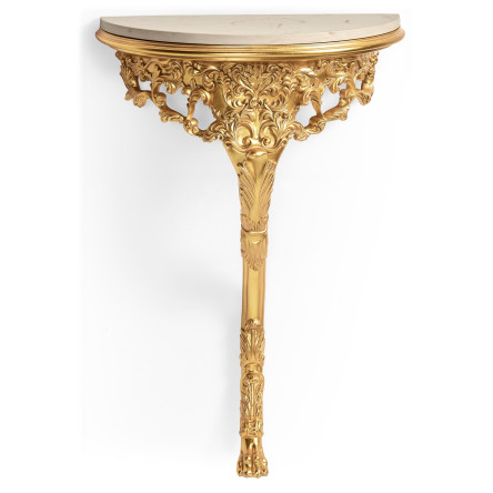 Carved & Gilded Bracket Console (Scagliola Top)