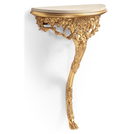 Carved & Gilded Bracket Console (Scagliola Top)