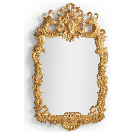 Finely carved & gilded rococo style mirror