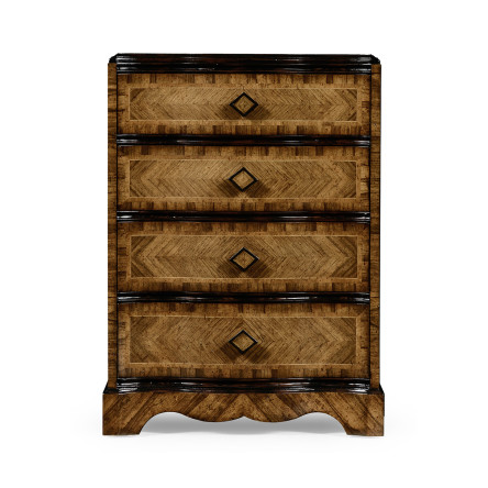 Small chest with decorative argentinian walnut veneer