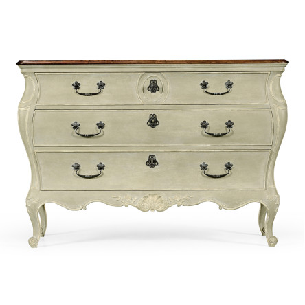 French provincial grey painted chest of drawers