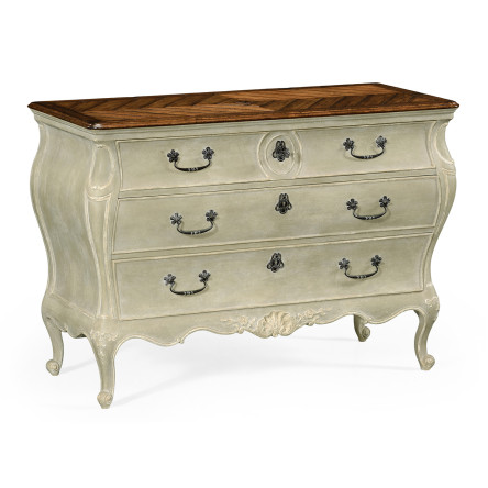 French provincial grey painted chest of drawers
