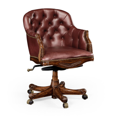 Chesterfield Style Mahogany Office Chair