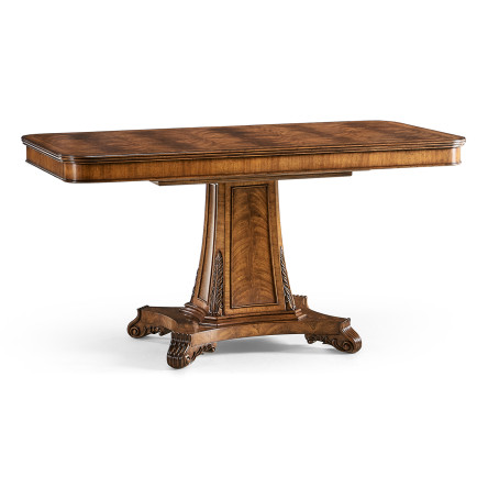 Regency Rectangular Centre Table on Pedestal Base (Crotch Walnut)