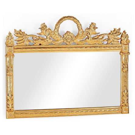 Empire Style Overmantle Mirror Circular Wreath