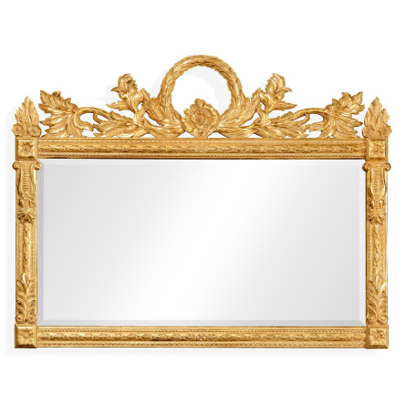 Empire Style Overmantle Mirror Circular Wreath