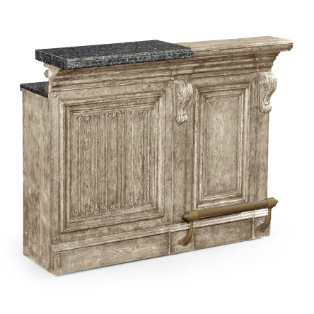 Hinged Door Panel for Linenfold Grey Oak Home Bar