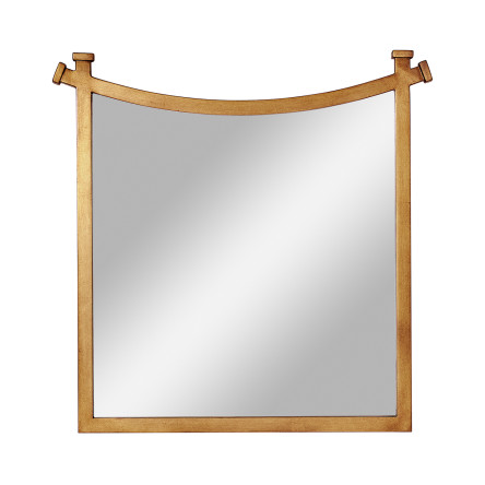 Gilded Iron Mirror with Curved Top