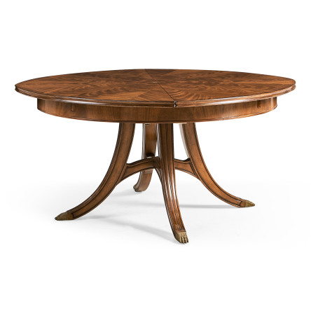 Crotch Walnut Circular Dining Table with Self–Storing Leaves 59