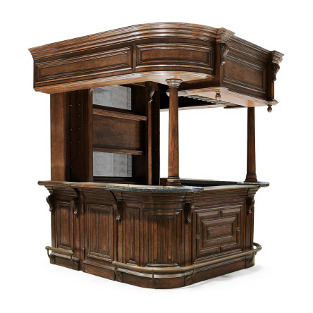 Complete Linenfold Dark Oak Home Bar