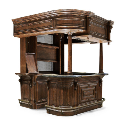 Complete Linenfold Dark Oak Home Bar