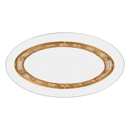 Interlaced gilded & glass oval coffee table