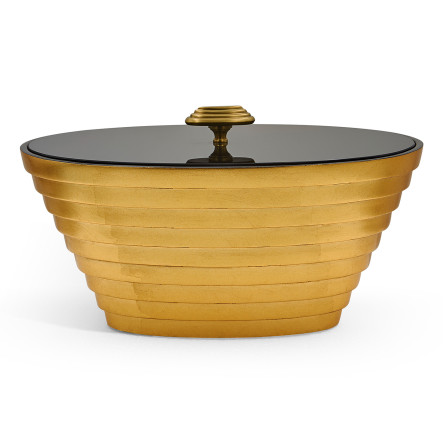 Stepped Gilded Oval Box