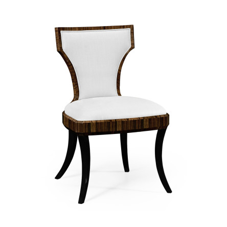 Full Back Art Deco Macassar Ebony Dining Side Chair