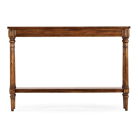Country living style narrow walnut console