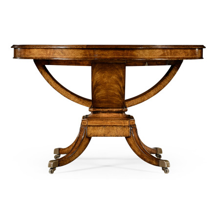Biedermeier Style Crotch Walnut Centre/ Library Table