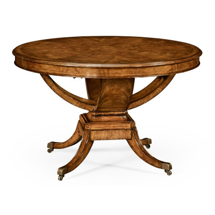Biedermeier Style Crotch Walnut Centre/ Library Table