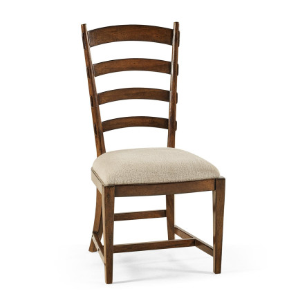Casual Walnut Ladderback Side Chair