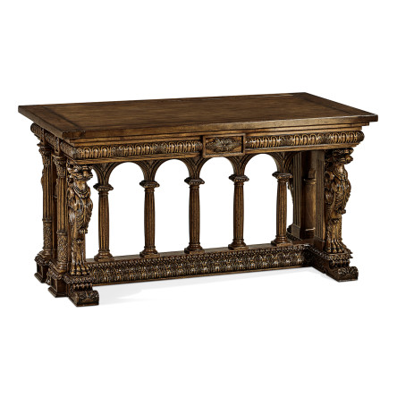 French Renaissance Style Library Table