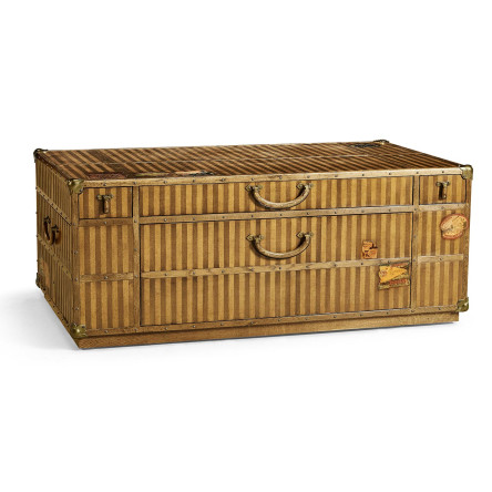 Travel Trunk Style Coffee Table with Storage