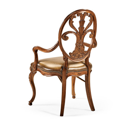 Sheraton Walnut Oval Back Arm Chair
