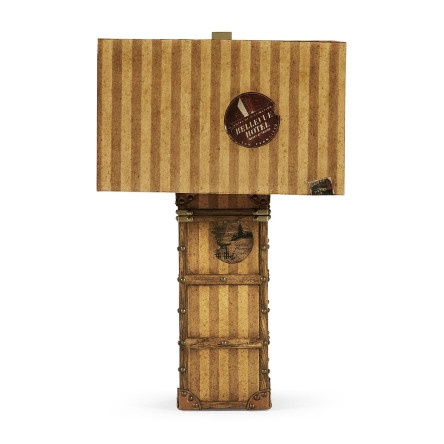 Striped Travel Trunk Style Table Lamp