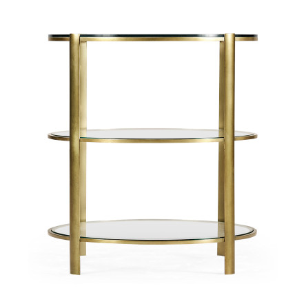 Cosmo Round Antique Brass End Table