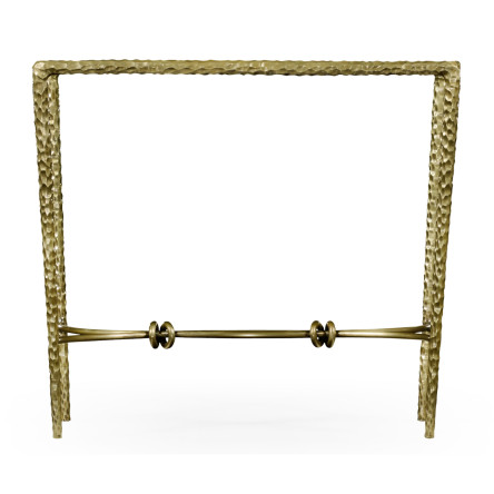 Hammered Light Brown Brass Rectangular Side Table