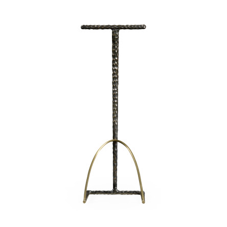 Hammered Antique Black Brass Sofa Drinks Table