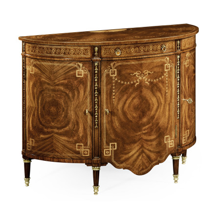 Sheraton Style Bowfront Light Walnut Commode