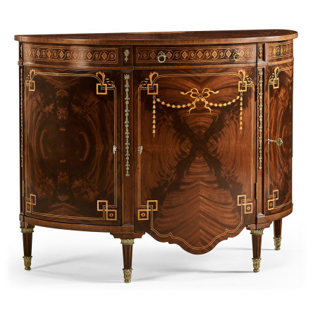 Sheraton Style Bowfront Light Mahogany Commode