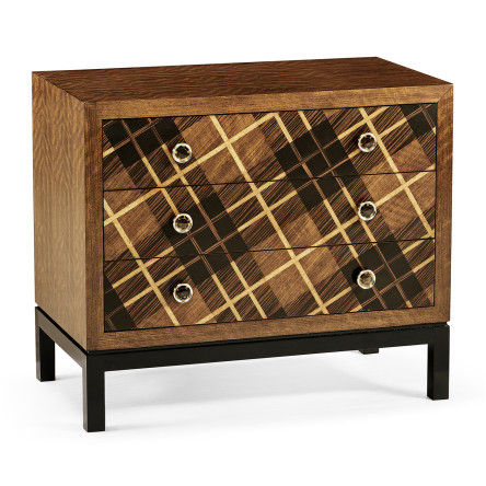 Hand Inlaid Tartan Low Chest