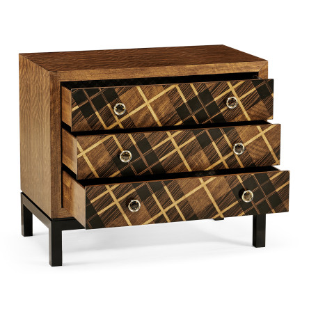 Hand Inlaid Tartan Low Chest