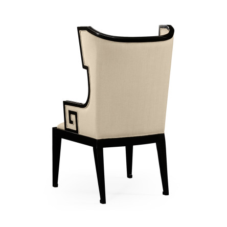 Greek Key Design Biedermeier Black Arm Chair