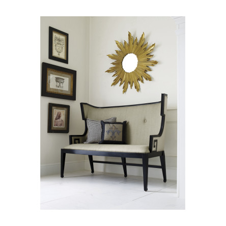 Greek Key Design Walnut Biedermeier Settee