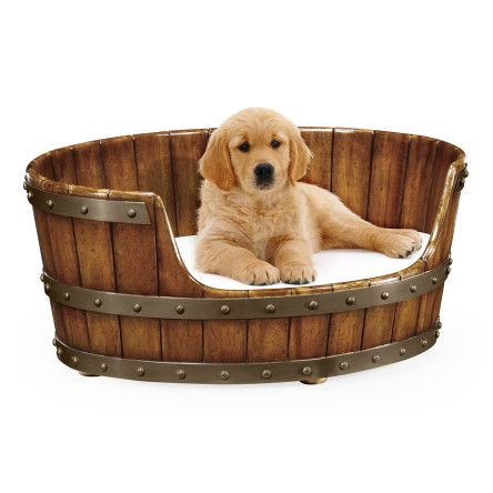 Large Walnut Wooden Dog Bed