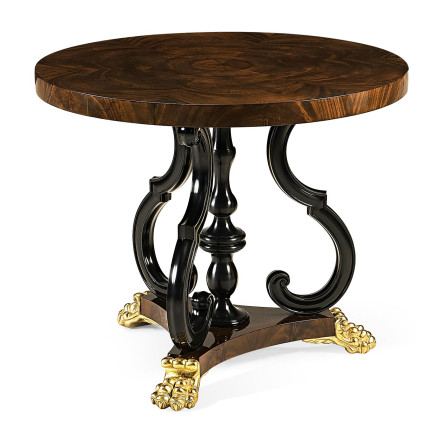 Mahogany Centre Table with Gilded Lions Paw Feet